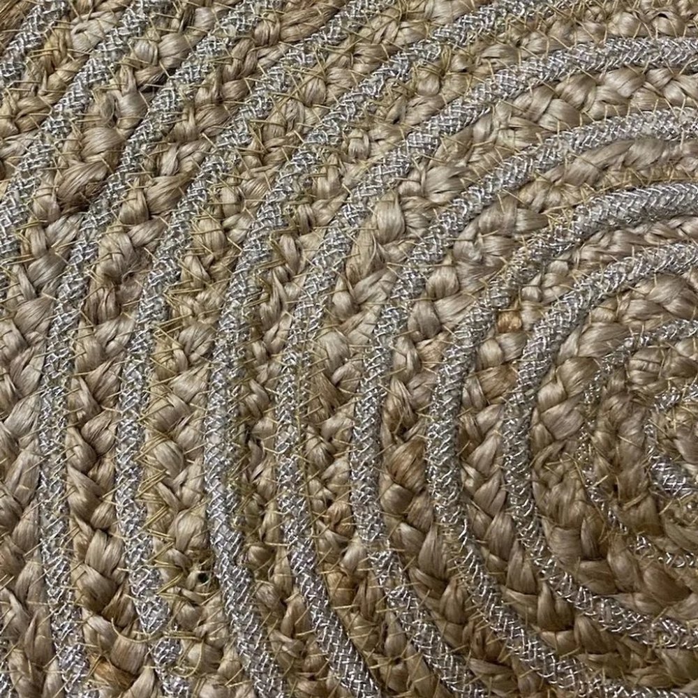 Jute Lurex Placemat | Silver | 35x35 | Pack of 2 - Picture 4 of 5